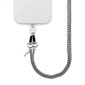Crong Phone Crossbody Lanyard con catena argento - cinturino universale per smartphone
