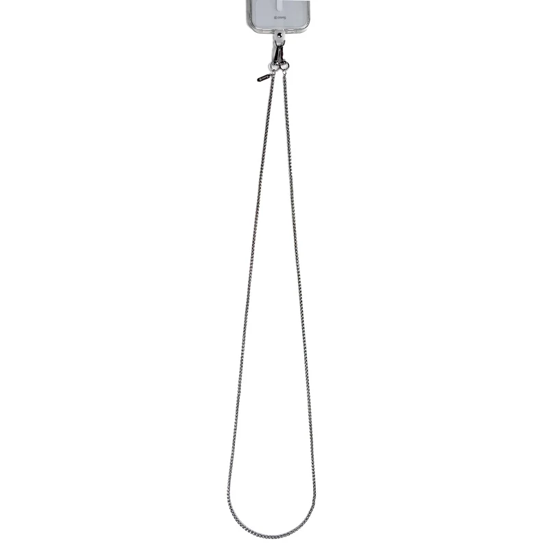 Crong Phone Crossbody Lanyard con catena argento - cinturino universale per smartphone