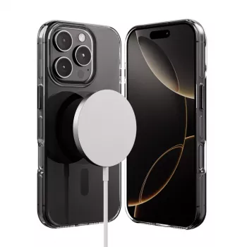 Crong Clear MAG Pro Case per iPhone 16 Pro MagSafe (nero)