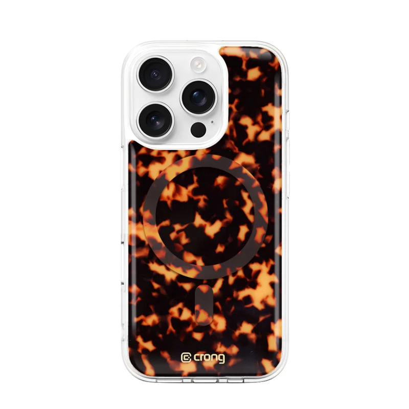 Crong Deluxe MAG Cover - cover posteriore per Apple iPhone 16 Pro, MagSafe, motivo tartaruga