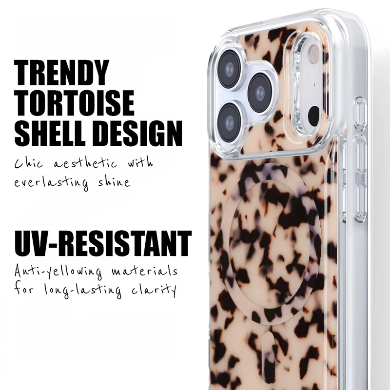 Crong Deluxe MAG Cover - cover per iPhone 17 Pro MagSafe (Blonde Tortoise)