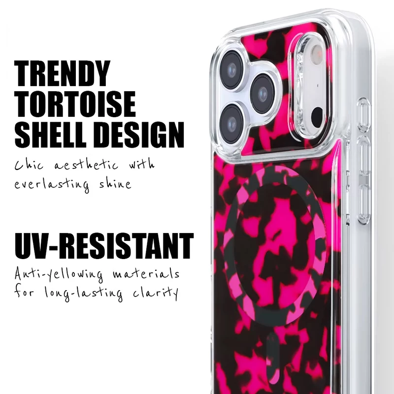 Crong Deluxe MAG Cover - cover per iPhone 17 Pro MagSafe (Pink Tortoise)