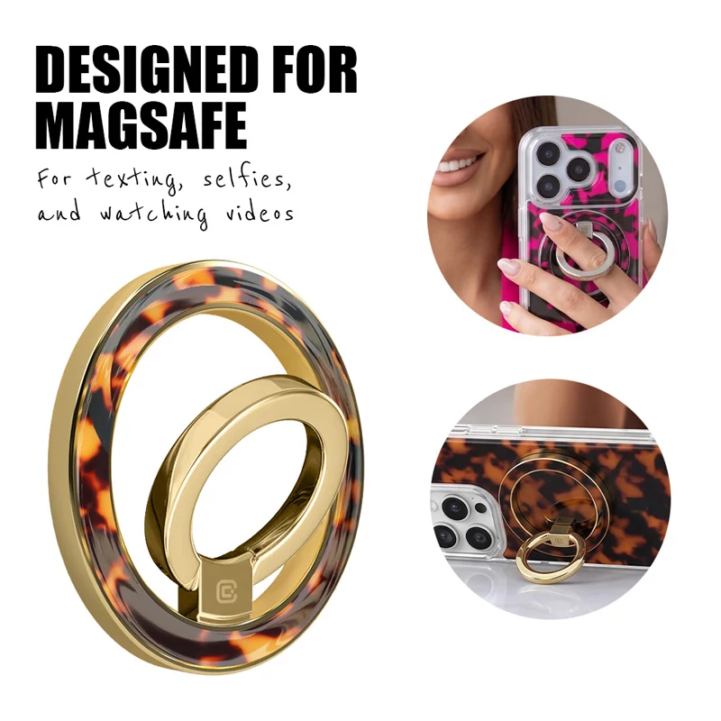 Crong Deluxe RING Holder - anello magnetico per telefono per MagSafe (tartaruga)