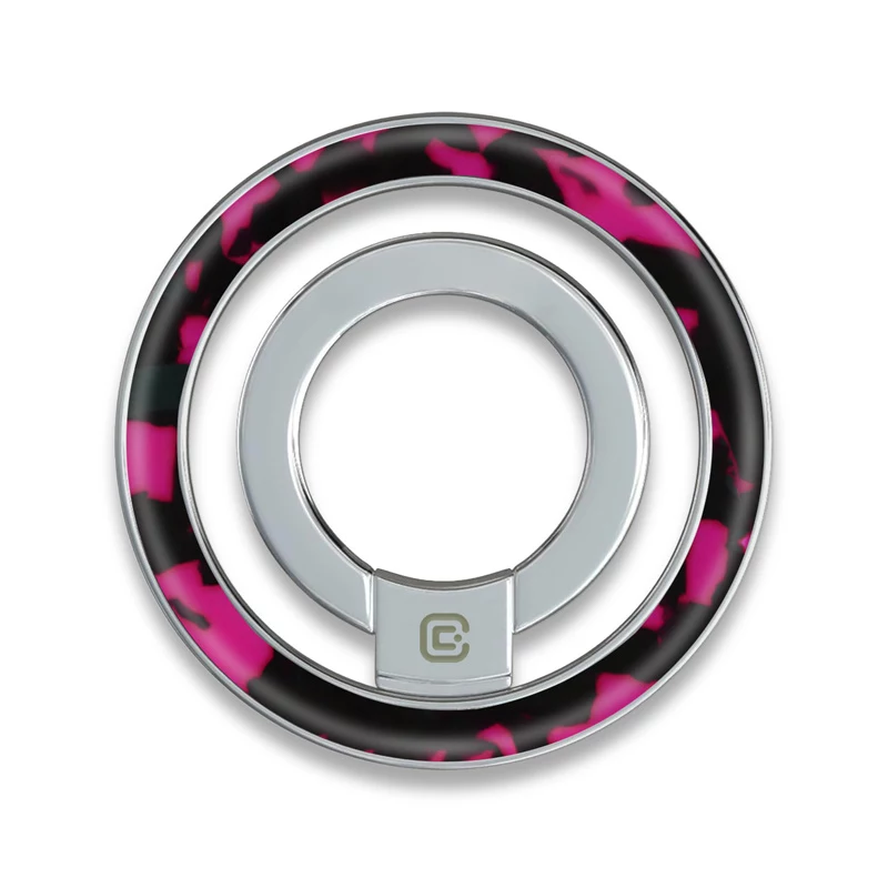Crong Deluxe RING Holder - anello magnetico per telefono MagSafe (Pink Tortoise)