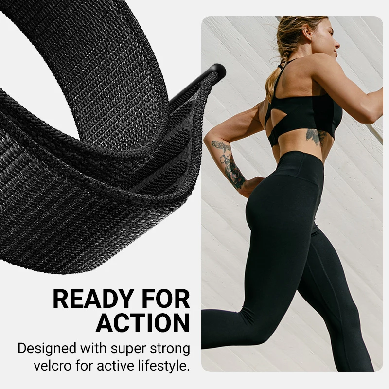 Crong Nylon Sport Loop per Apple Watch 38/40/41/42 mm (Midnight Run)