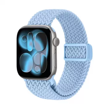 Crong Wave Band Solo Loop in nylon intrecciato per Apple Watch 38/40/41/42 mm blu