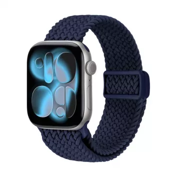 Crong Wave Band cinturino in tessuto intrecciato per Apple Watch 38/40/41/42 mm (Navy Blue)
