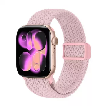 Crong Wave Band Solo Loop in nylon intrecciato per Apple Watch 38/40/41/42 mm rosa