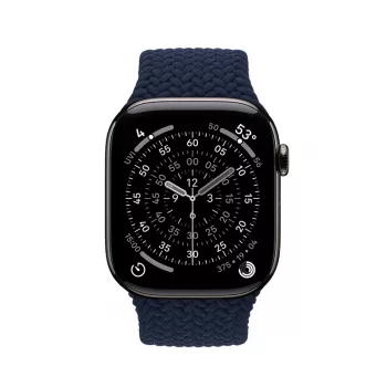 Crong Wave Band Solo Loop in nylon intrecciato per Apple Watch 44/45/46/49 mm (Navy Blue)