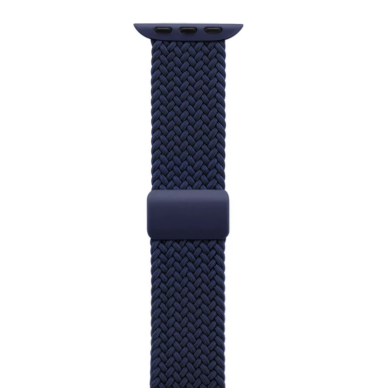 Crong Wave Band Solo Loop in nylon intrecciato per Apple Watch 44/45/46/49 mm (Navy Blue)