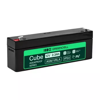 Batteria Greencell AGM VRLA 12V 2,5Ah senza manutenzione per registratori di cassa, giocattoli (178x36x66mm)
