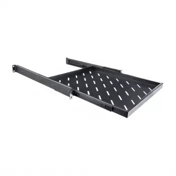 RACKTEL RL-P800W ripiano estraibile 1U 19 pollici per armadi profondi 800 mm, portata 50 kg, nero