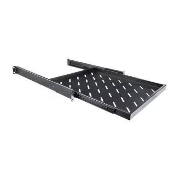 RACKTEL RL-P800W ripiano estraibile 1U 19 pollici per armadi profondi 800 mm, portata 50 kg, nero