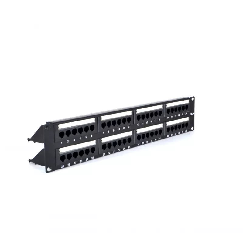 RACKTEL RL-PP4885E patch panel 48 porte Cat.5e UTP 2U 19 pollici nero