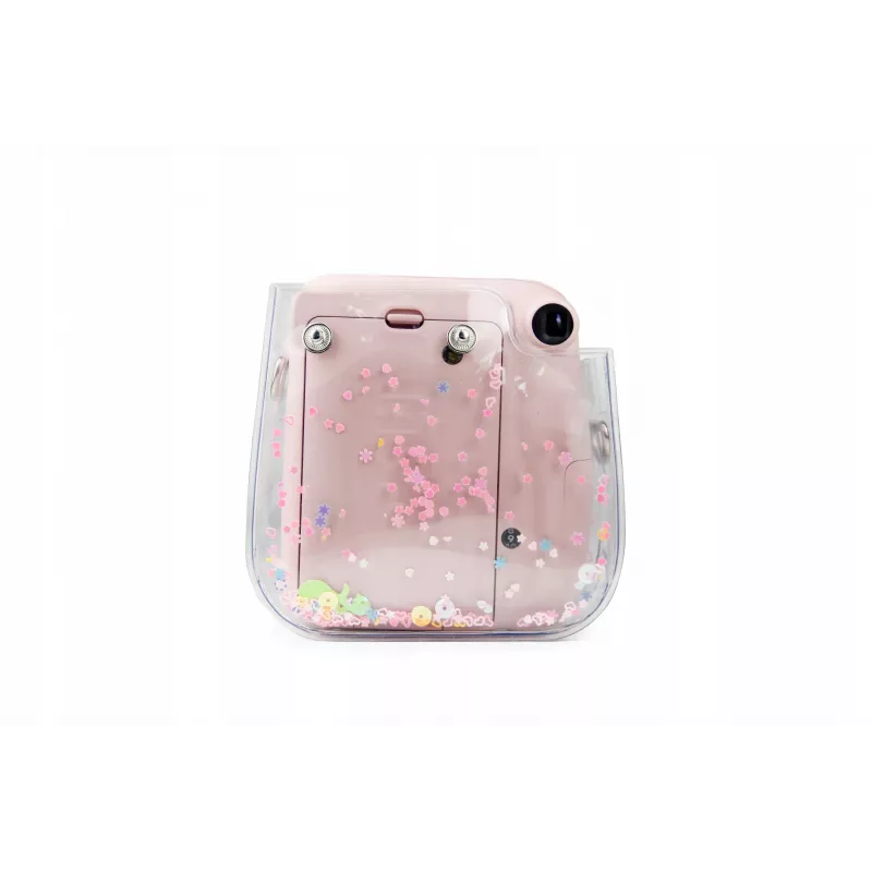 LOVEINSTANT custodia protettiva per Fujifilm Instax Mini 11 - trasparente con paillettes rosa