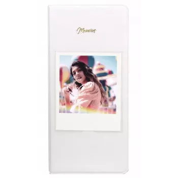 LOVEINSTANT album fotografico per 64 foto, compatibile con Fuji Instax Wide, Square, Polaroid 600, SX-70, Now, i-Type - bianco