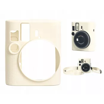 Custodia protettiva in silicone per Fujifilm Instax Mini 41 LOVEINSTANT - Bianco/Beige