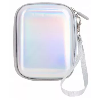 LOVEINSTANT custodia in pelle PU Sparkle Silver per Fujifilm Instax Mini Evo / Mini Liplay / Mini Link