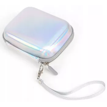 LOVEINSTANT custodia in pelle PU Sparkle Silver per Fujifilm Instax Mini Evo / Mini Liplay / Mini Link