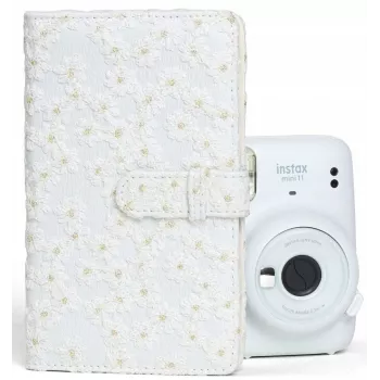 LOVEINSTANT album fotografico per Fujifilm Instax Mini / Xiaomi / Polaroid / Canon / HP / Kodak - bianco ricamato
