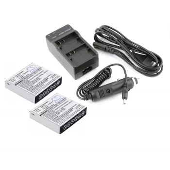 CAMERON SINO Kit caricabatterie + 2x batteria AZ13-1 per Xiaomi Yi Action Camera
