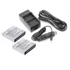 CAMERON SINO Kit caricabatterie + 2x batteria AZ13-1 per Xiaomi Yi Action Camera