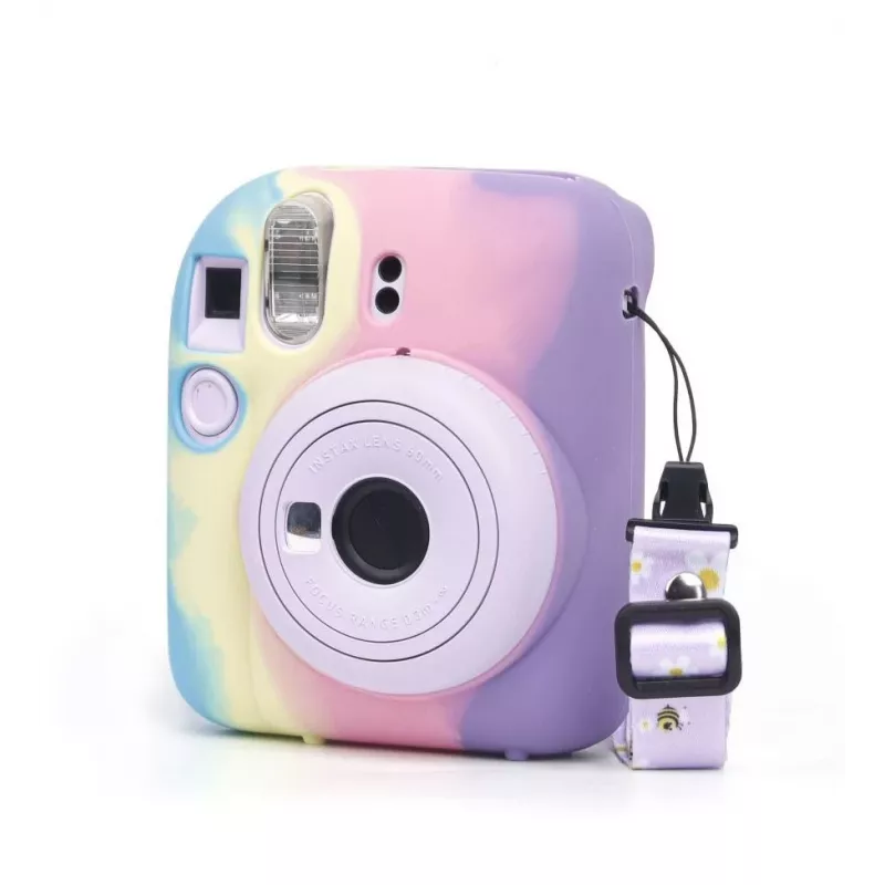 LOVEINSTANT custodia protettiva in silicone per Fujifilm Instax Mini 12 - arcobaleno
