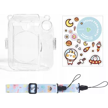 LOVEINSTANT custodia per Fujifilm Instax Mini 12 + adesivi / Escape from Earth