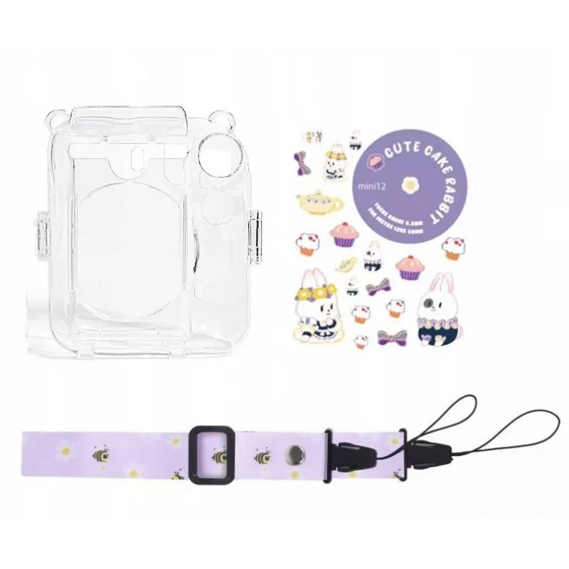 LOVEINSTANT custodia per Fujifilm Instax Mini 12 - design Sweet Rabbit con adesivi