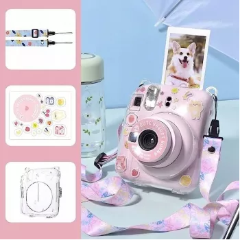 LOVEINSTANT custodia per Fujifilm Instax Mini 12 con adesivi - Yogurt Rabbit