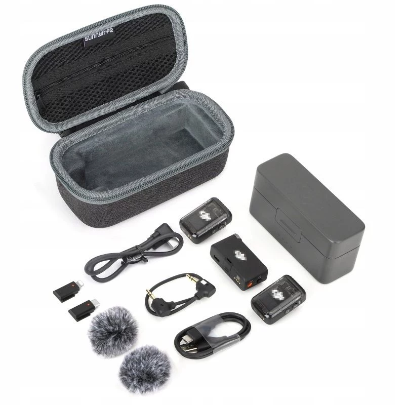 SUNNYLIFE Custodia rigida protettiva per DJI Mic 2 / Mic 1 - Guscio EVA, Nero