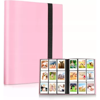 LOVEINSTANT Fotoalbum per 360 foto, compatibile con Fujifilm Instax Mini / Xiaomi / Polaroid / Canon / HP / Kodak, Rosa