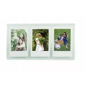 LOVEINSTANT Cornice da tavolo per 3 foto per fotocamere Zink / Fuji Instax Mini - Verde
