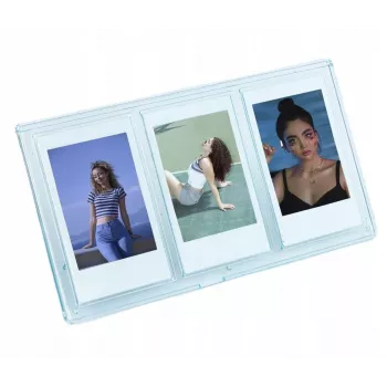 LOVEINSTANT Cornice portafoto per 3 foto, compatibile con Fuji Instax Mini e stampe Zink 2x3 pollici - Blu