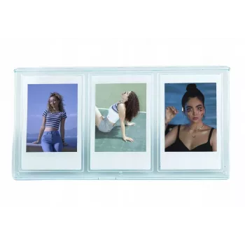 LOVEINSTANT Cornice portafoto per 3 foto, compatibile con Fuji Instax Mini e stampe Zink 2x3 pollici - Blu