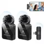PULUZ PU648B 2x Microfono lavalier wireless per smartphone USB-C, tablet, laptop - 2,4 GHz, omnidirezionale, Plug and Play