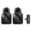 PULUZ PU648B 2x Microfono lavalier wireless per smartphone USB-C, tablet, laptop - 2,4 GHz, omnidirezionale, Plug and Play