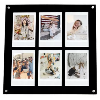 LOVEINSTANT Cornice portafoto per 6 foto compatibile con Fujifilm Instax Mini / Xiaomi / Polaroid / Canon / HP / Kodak - Zink / nero