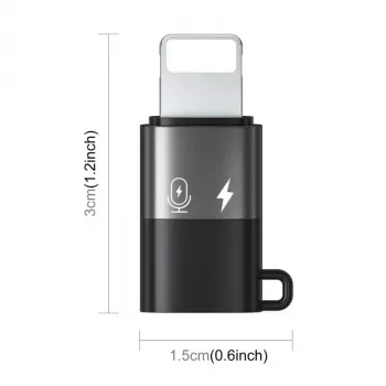 Adattatore OTG PULUZ da Lightning a USB-C per iPhone, nero (PU649B)