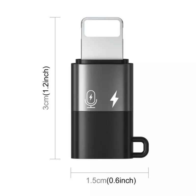 Adattatore OTG PULUZ da Lightning a USB-C per iPhone, nero (PU649B)