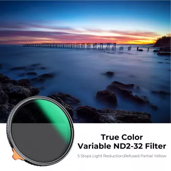Filtro ND variabile K&F Concept ND2-ND32 82mm True Color MRC Nano X