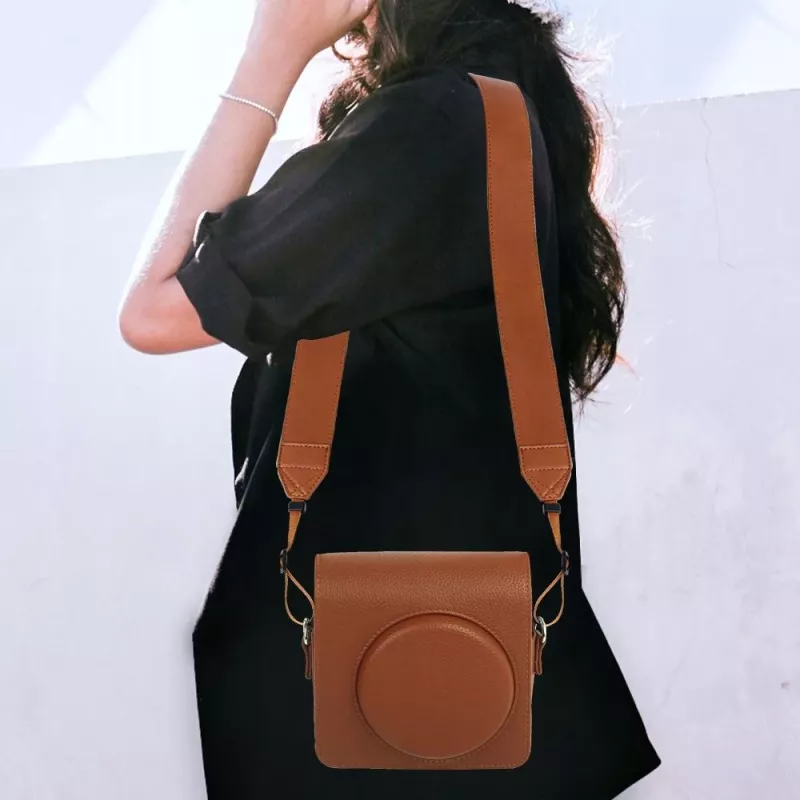 Tracolla per collo/spalla + borsa fotografica LOVEINSTANT per Fuji Instax Mini 12 40 11 8 9 99 Evo, marrone