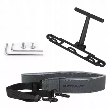 SUNNYLIFE cinghia per collo e spalla per telecomando DJI RC 2 / RC 1 - tessuto in nylon nero con ganci in lega di alluminio