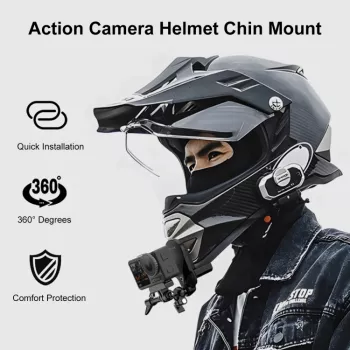 PULUZ supporto mento per casco moto per GoPro Hero 12 11 Mini 10 9 8 7 6 5 4 3+ Max - PU927B
