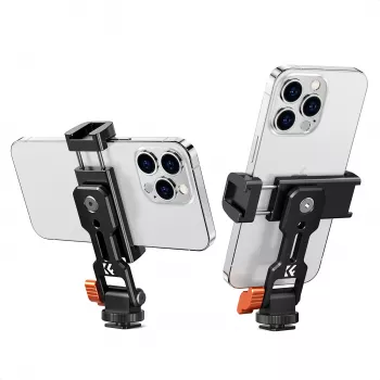 K&F Concept KF31.094 MS18 Supporto per smartphone per treppiede - supporto in metallo girevole a 360° con filettatura 1/4