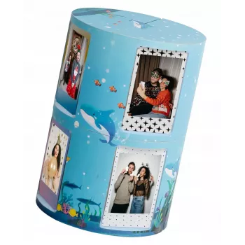 LOVEINSTANT Cornice portafoto pieghevole a cubo per 24 stampe Instax Mini - Sea Blue