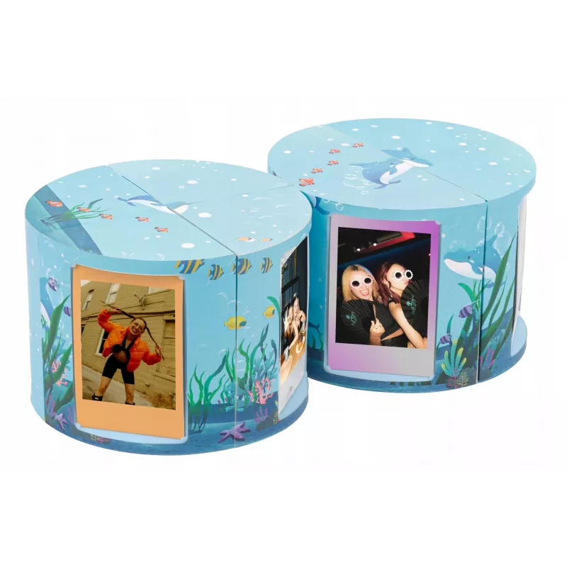 LOVEINSTANT Cornice portafoto pieghevole a cubo per 24 stampe Instax Mini - Sea Blue