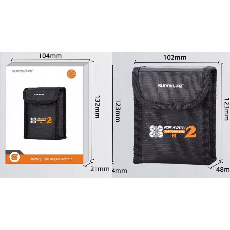 Sunnylife Borsa ignifuga per batteria DJI Avata 2 (contiene 2 batterie) AT2-DC782-2