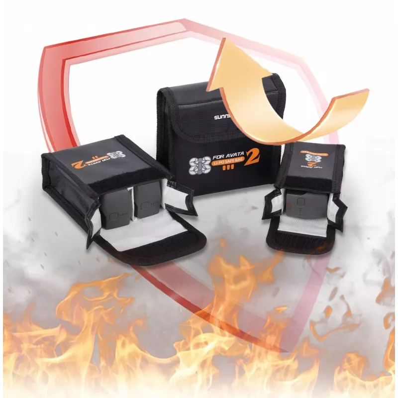 Sunnylife borsa ignifuga per 3x batterie DJI Avata 2 AT2-DC783-3
