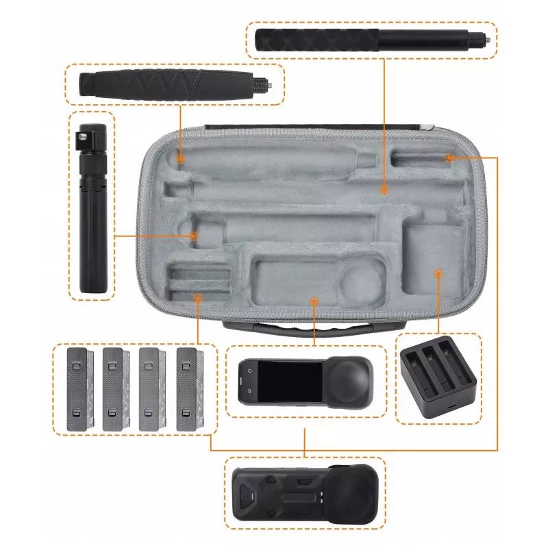 SUNNYLIFE Custodia protettiva per fotocamera Insta360 X4 e accessori - nero